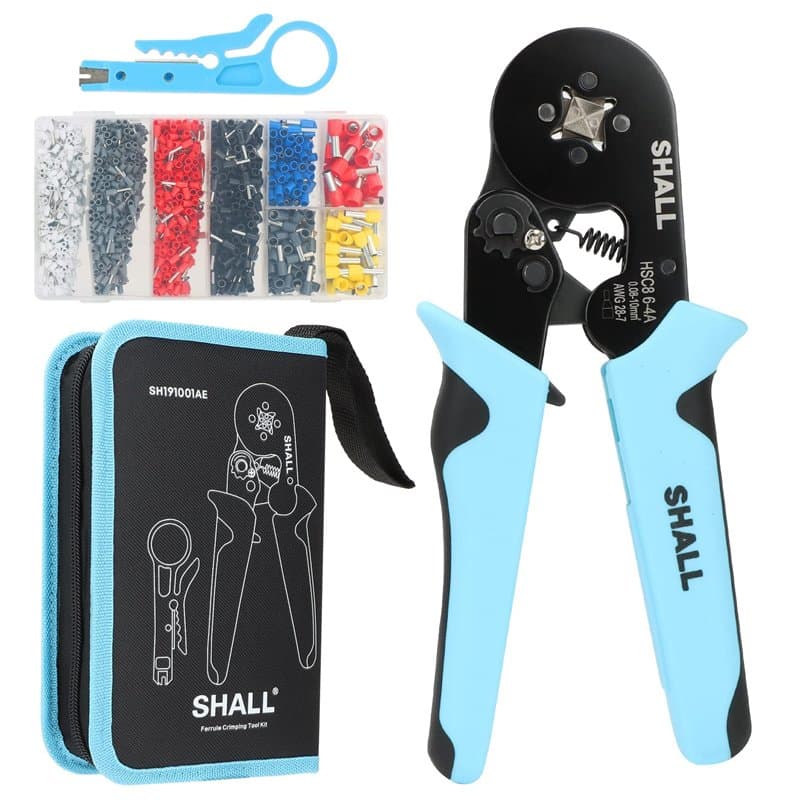 SHALL Kit d'outils de sertissage de virole 1800 pièces, pinces à sertir, connecteurs de bornes à sertir électriques à réglage au