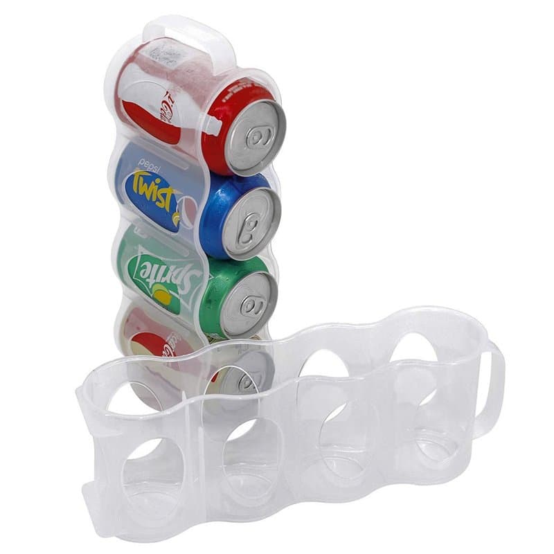 Organiseur Portable de Boîtes de Soda pour Rayonnages de Réfrigérateur, Porte Canette de Bière, Bac de Rangement Coulissant pour