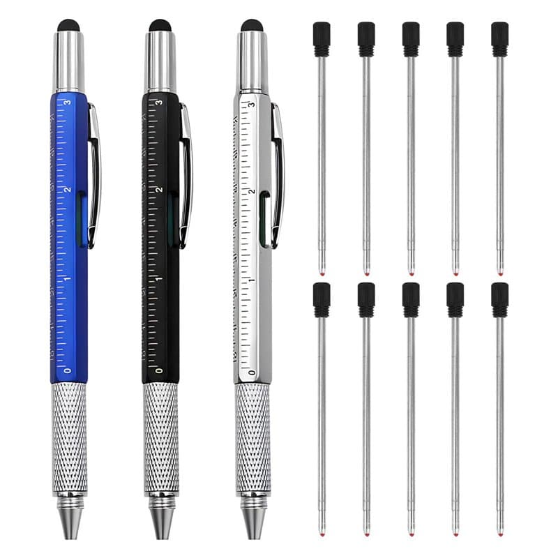 Stylo Multifonction 6 en 1, Cadeau Fete des Peres, Idee Cadeau Homme Original, Cadeau Fête des Pères, Gadget Insolite Utile Cade