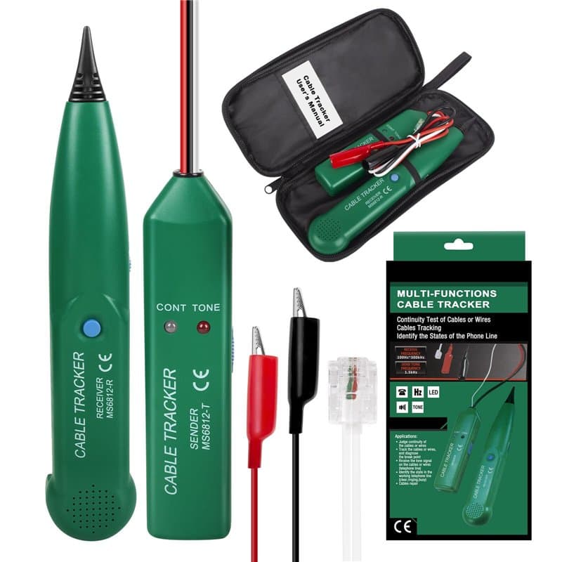 CJBIN Traceur Cable, MS6812 Détecteur de Cable électrique, Traceur de Câble Portable,Testeur de Câble Téléphonique pour Téléphon
