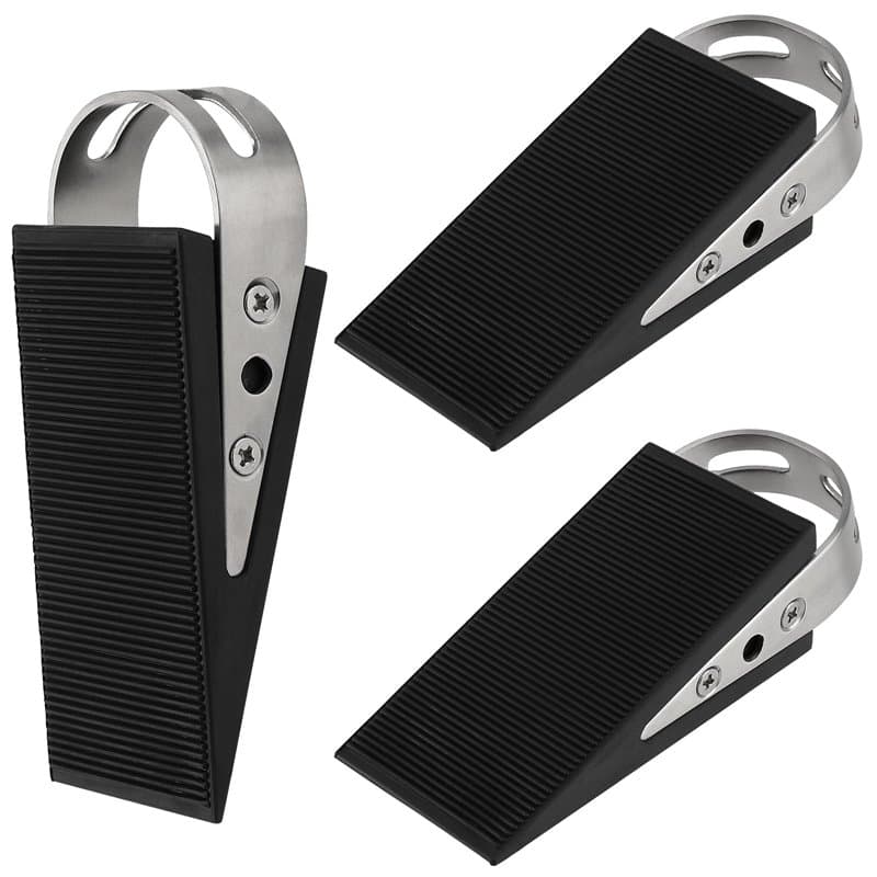 CHUEHKAK Lot de 3 cale-porte en caoutchouc antidérapant, Hauteur Reglable Antidérapante bloc, 4,8 x 12 x 3,3 cm, Pour de nombreu