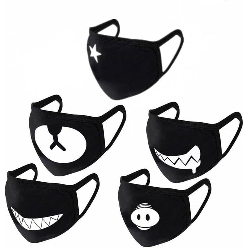 Spdsbbz Bouche Masque,Visage Bouche 5 pièces Anti Poussière Coupe-Vent Masque Visage Bouche en Coton avec élastiques d’Oreilles