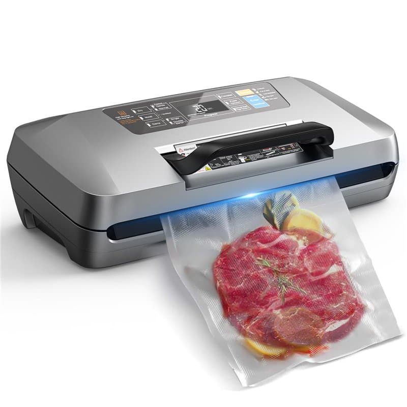 Machine Sous Vide Alimentaire Professionnelle 95 kPa, 12 en 1 Sous Videuse Alimentaire avec Rangement pour Sacs, Coupe-sac Intég