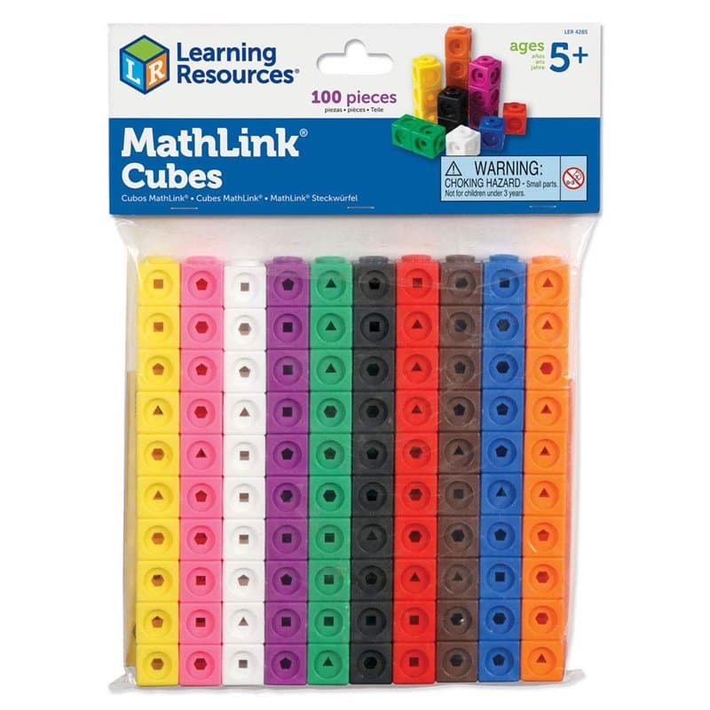 Learning Resources Cubes MathLink, Ensemble de 100 Cubes, Jouet Éducatif pour Les Mathématiques, Dès 5 Ans