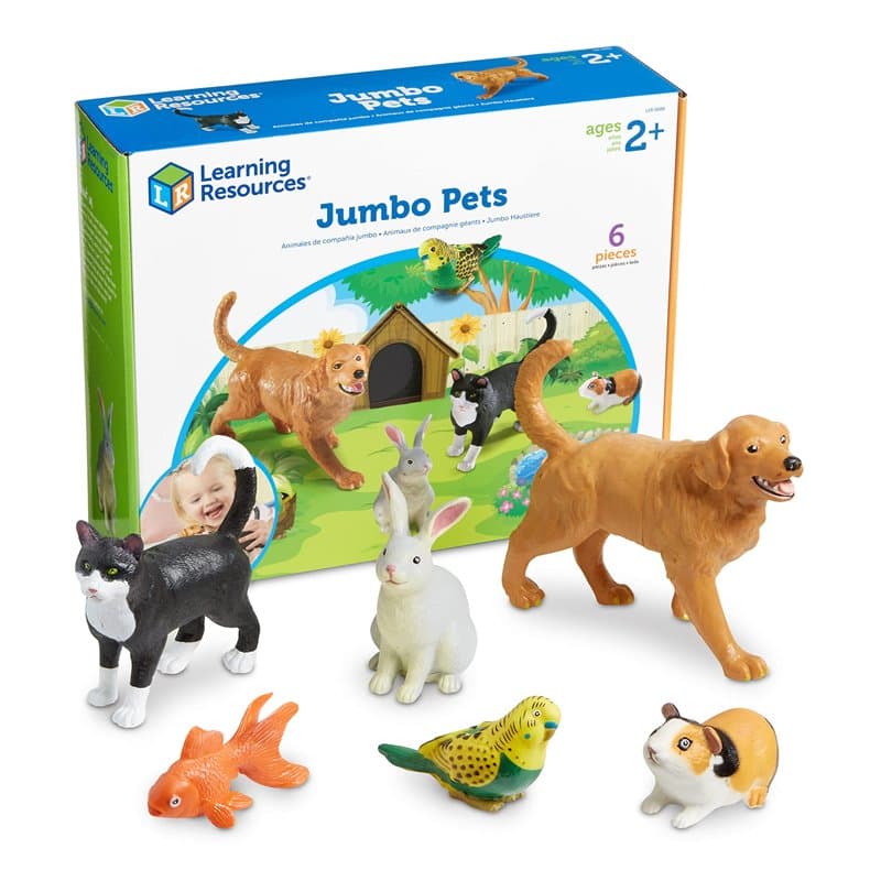 Learning Resources Animaux domestiques géants (6 Animaux domestiques), ressources Maternelle, Chien, Lapin, Chat, Cochon d'Inde,