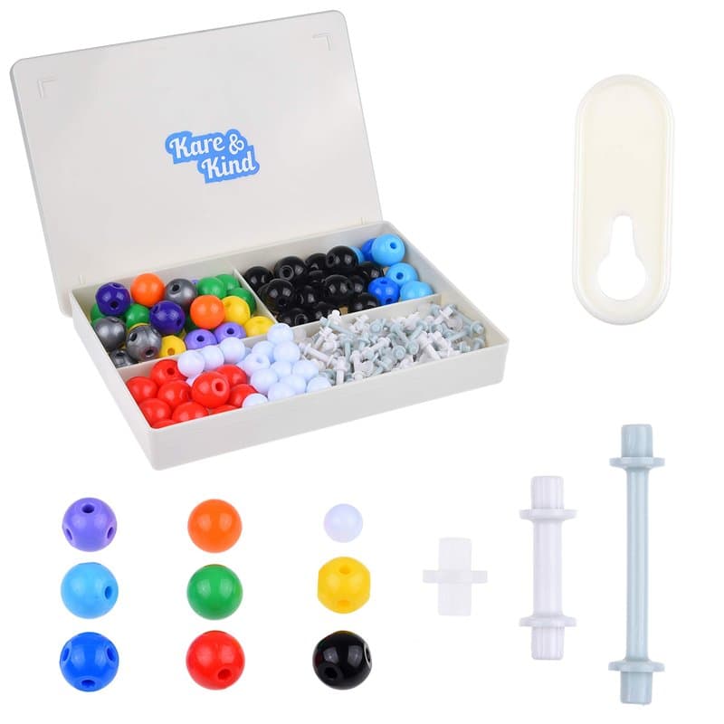 Kare & Kind Maquette de Chimie Organique de 240 pièces pour d’Enseignants et d’étudiants – 86 atomes, 153 Liens, 1 Outil pour en