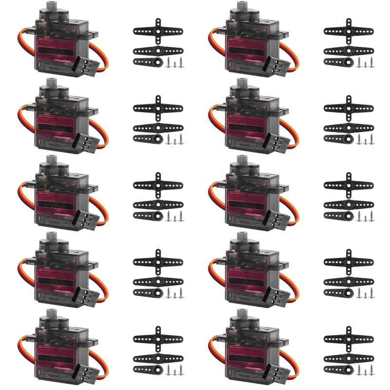 Servo MG90S Lot de 10 micro-servomoteurs en métal compatibles avec Arduino, engrenages entièrement métalliques, angle de contrôl