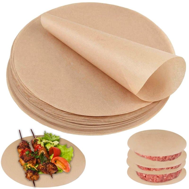 Lot de 200 feuilles de cuisson rondes : Ø 28 cm, papier sulfurisé rond résistant à la chaleur, film de cuisson permanent rond po