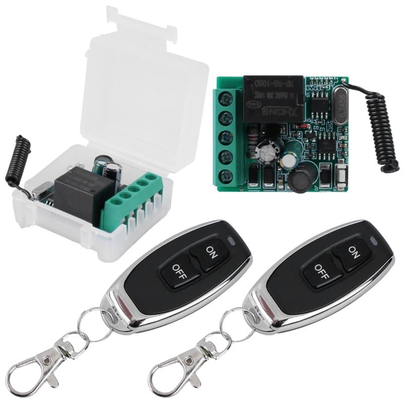 Télécommande sans fil FR 433 MHZ 1 canal : AC 220 V 230 V Relais sans fil Récepteur avec 2 émetteurs de commande radio, module r