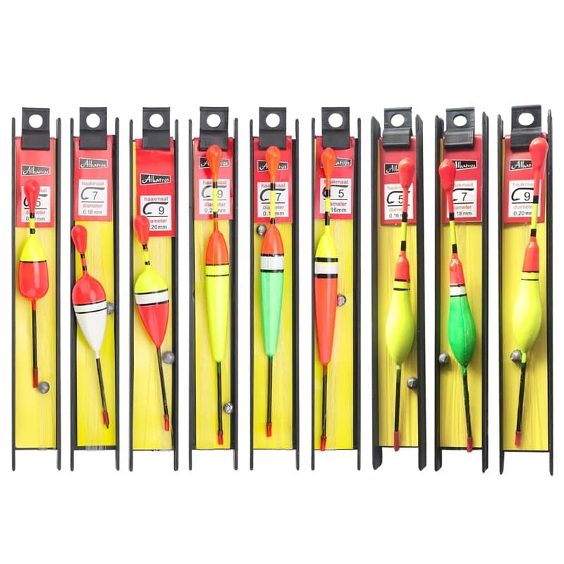 Flotteur Truite 9 Pièces Flotteur en Bois De Balsa Truite Bouchon Ensemble De Pose De Pêche avec Fil à Plomb, Ligne De Pêche Et