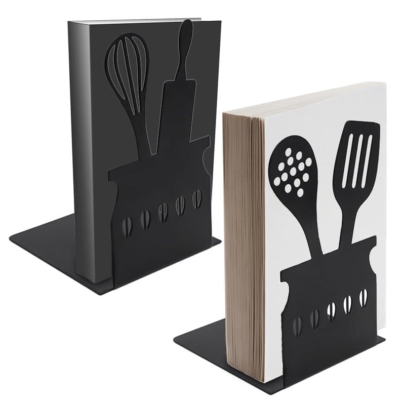 Molbory Lot de 2 serre-livres creux en forme de L - 15 x 10 x 10 cm - En métal - Style créatif - Pour cuisine, bureau, école