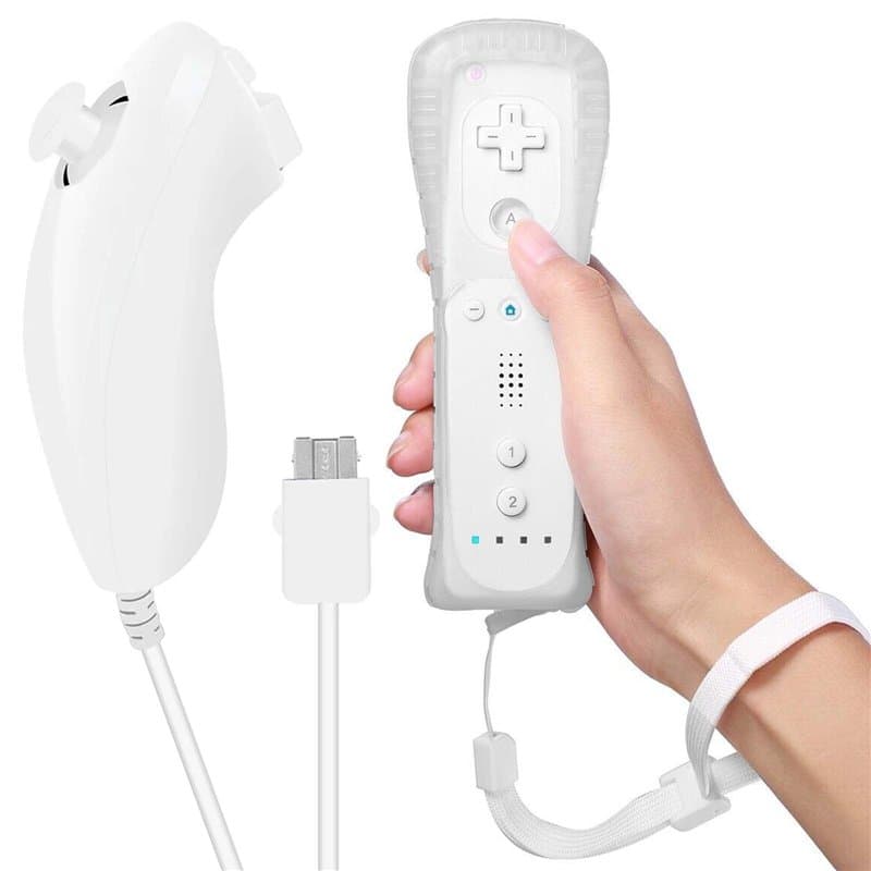 Leikurvo Manette de jeu à distance Wii, télécommande Wii avec Nunchuck, manette Nunchuck pour connexion Wii Remote Plus manette