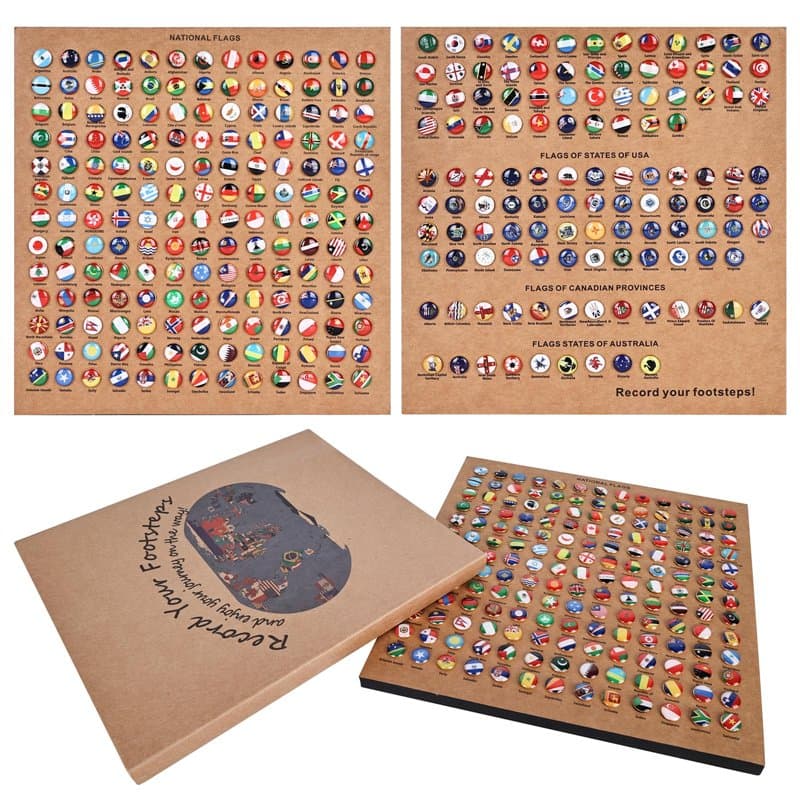 Punaises Drapeau National 291 Pièces - Épingles Décoratives Pays Carte Avec Plaques de Liège - Métal Pins Créatifs Pour Tableau
