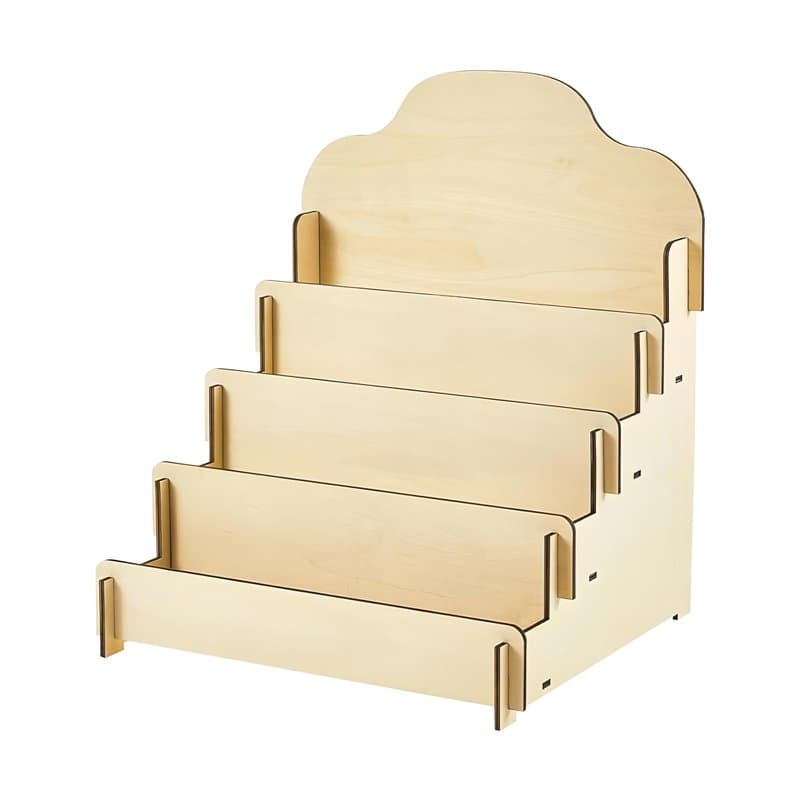 GBKDQQ Présentoir à cartes en bois avec support à 4 niveaux, support de présentation, support de cartes postales, support de car