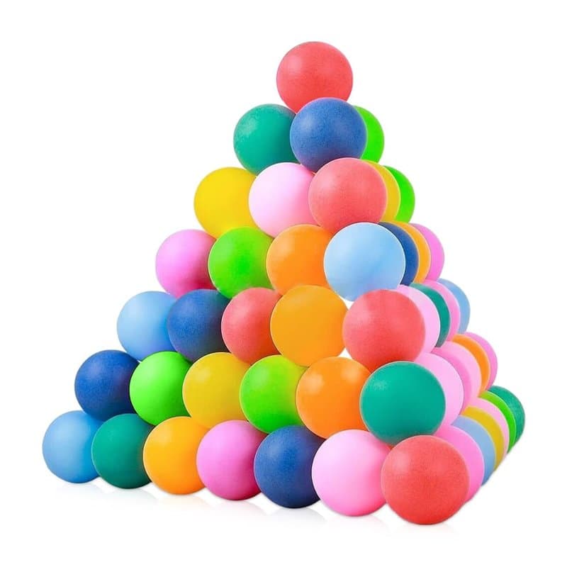 mizikuu 50 Pièces Balles de Ping Pong, 40 mm Colorées Balles de Tennis de Table Taille Standard Ping Pong pour l'entraînement DI