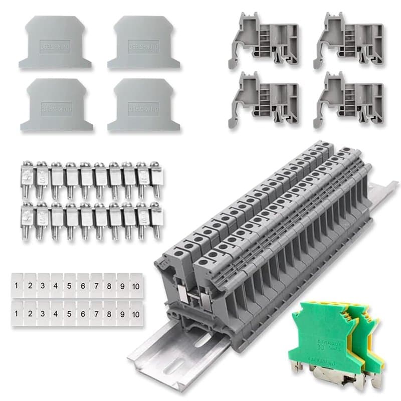 yotutun Kit de Borniers de Rail DIN, UK-2.5B Kit de bornier universel Contact Borne de Passage CâBlage Rapide Enfichable pour Le