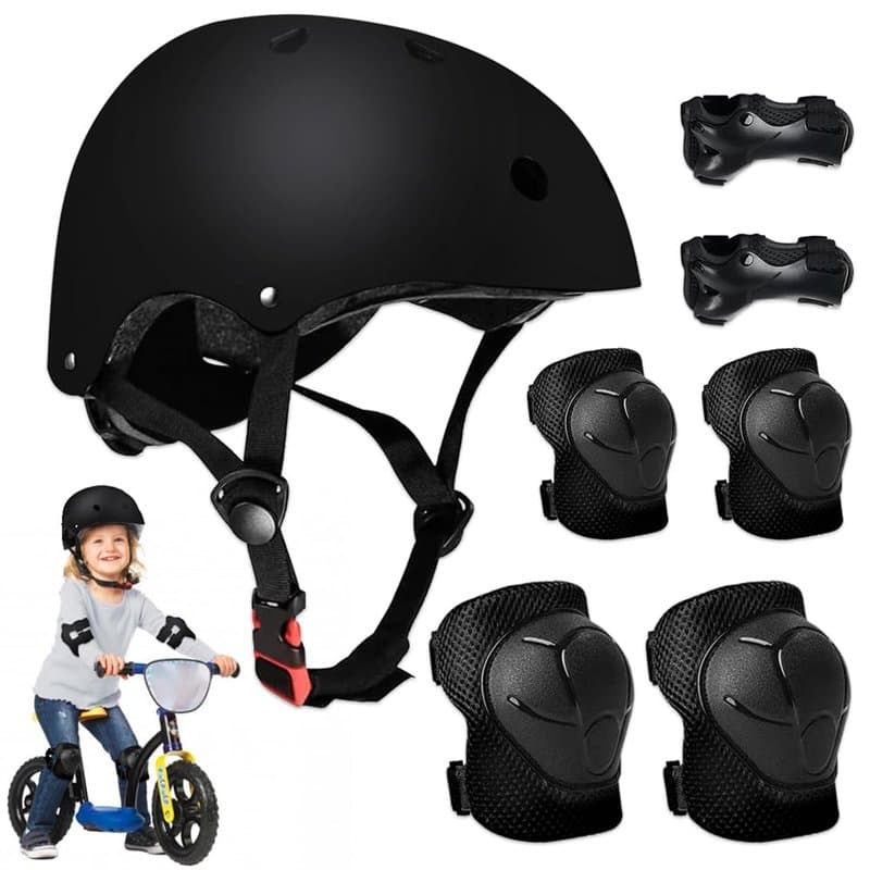 mizikuu Protection Roller Enfant, 7 en 1 Casque Vélo Enfant Kit Réglables Coudières Genouillère Protège Poignets Equipemen pour