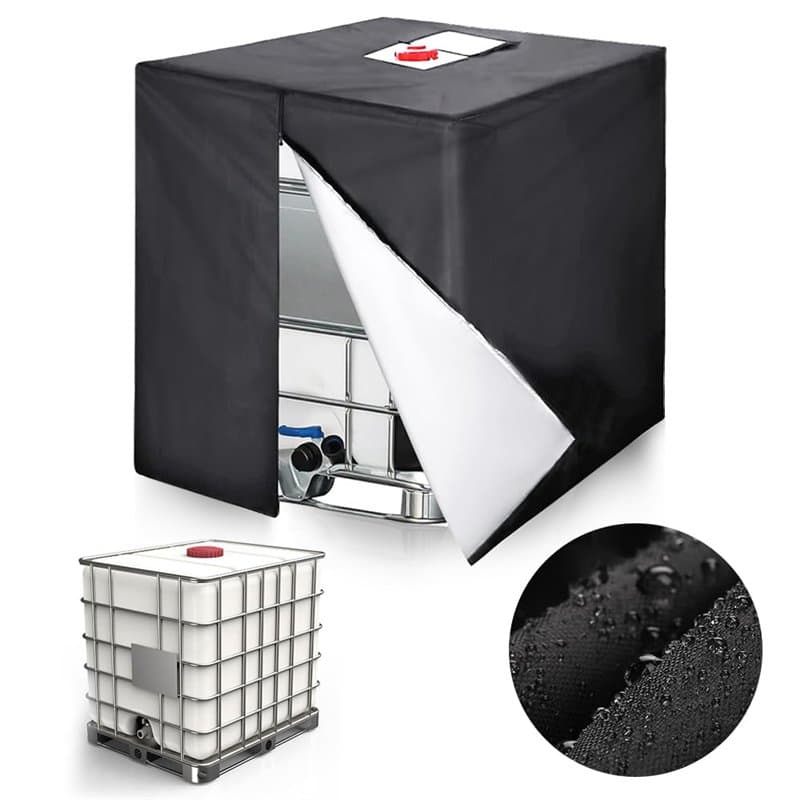 Riisoyu Bâche de Réservoir D'eau, Bâche Couverture Réservoir IBC Film Anti-UV étanche Citerne Eau Pluie Avec Fermeture éclair An