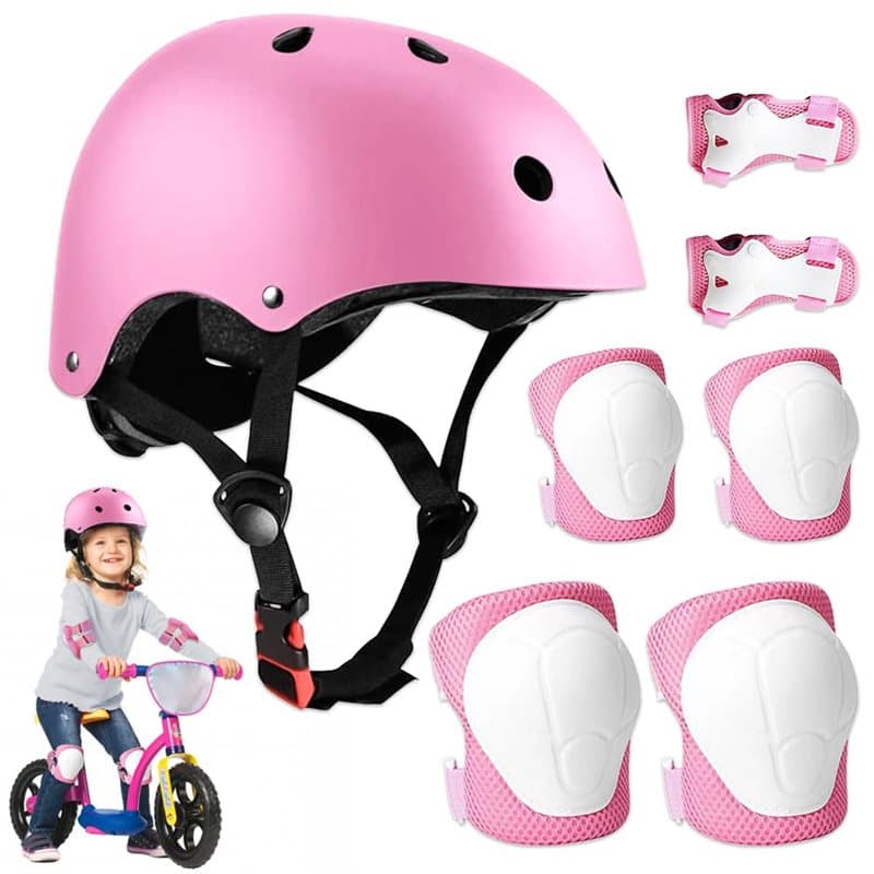 Mizikuu Protection Roller 7 en 1 pour Enfant 3-7 Ans - Casque Vélo, Kit Réglable Coudières, Genouillère, Protège Poignets pour S