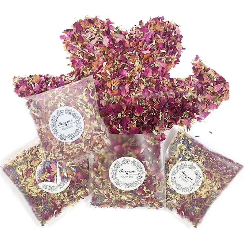 Dantolo Lot de 15 Paquets Rose Sechees Naturel,150-180G Petale de Rose,Pétale de rose Rouge,Pétale de Rose,Fleurs Séchées,Decora