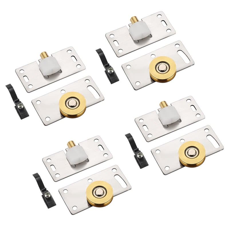 4 Paires Porte Coulissante Roulettes, Roulette de Porte Coulissante Placard la Porte Poulie Coulissante Meubles Roues Coulissant