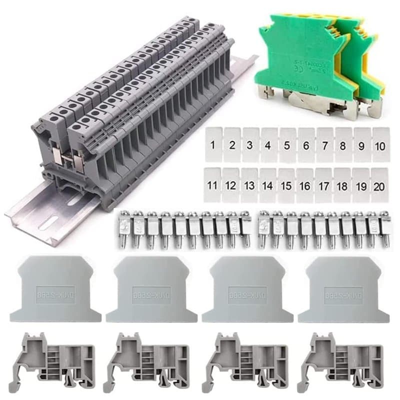 Udbrud Bornes de Connexion, Borniers sur Rail DIN Compact Bornier Connecteur électrique Automatique Kit de Bornier Universel pou