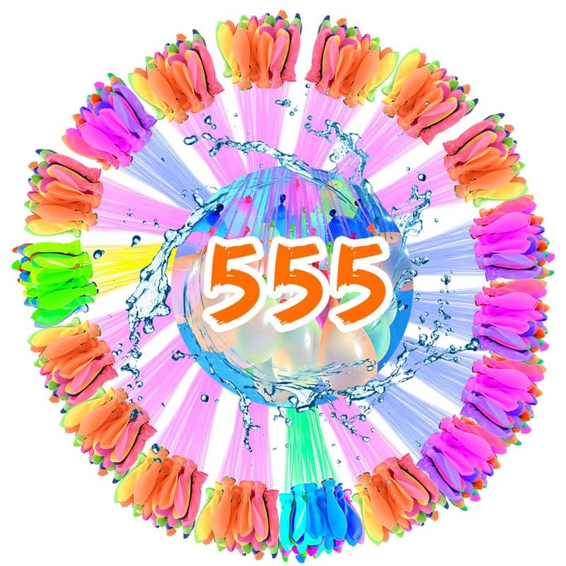 WTZWYFWJ 555 Pcs Bombe a Eau Ballon, Ballons D'eau, à fermeture automatique, réutilisables, avec 5 raccords de robinet, Ballons