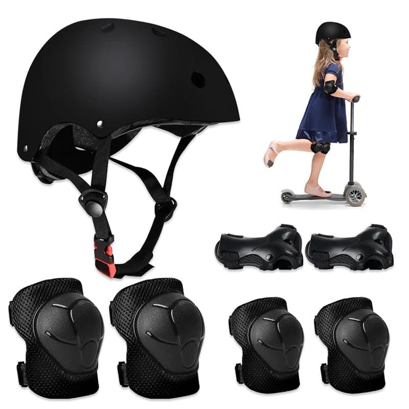 Riisoyu 7 Pcs Sets de Protection Rollers, Equipement de Protection Enfant Ensemble Genouillères Coudières protège-Poignets avec