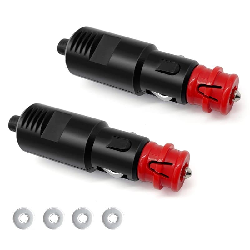 Hoembpn 2 Pcs 12V/24V Prise Allume-Cigare Fiche Universelle avec Fusible 8A,Allume-Cigare Connecteur de Prise Mâle avec écrou en