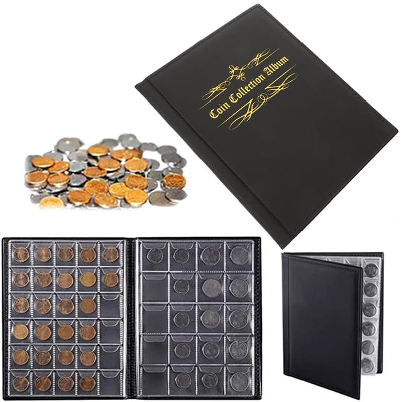 480 Pochette Classeur Pieces 2 Euros De Monnaie,Noir Album de pièces de monnaie,Collection Pièces de Monnaie,Album Numismatique