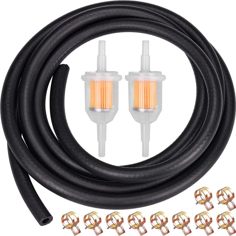 Kit Durite Essence - 2m Ø 6mm Conduite de Carburant + 2 Filtres à Carburant + 10 Colliers de Serrage pour Moteurs Kawasaki, Kohl