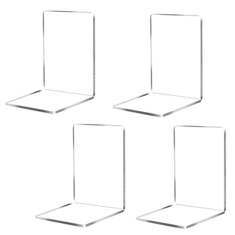 katmerio 4 Pcs Serres Livres, Serre-Livres en Acrylique Transparent, Bureau, Salon et Salle D'étude, École, Librairie et Bibliot