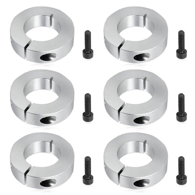 mizikuu 6 Pièces Bague de Réglage, 20 mm Bague Arrêt d'axe en acier inoxydable Bagues d'accouplement Anneau de positionnement Co