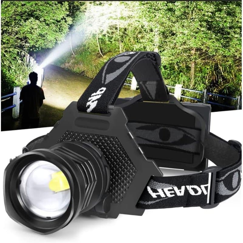Lampe frontale LED rechargeable par USB, lampe frontale XHP70 super lumineuse 90 000 haute lumen avec 5 modes, piles incluses, z