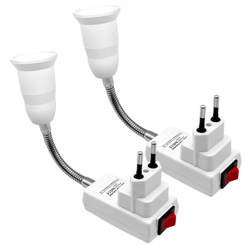 Giantdeer 2PCS Support de Lampe E27 avec Interrupteur, Douille Ampoule E27 Applique Murale, Prise Ajustable à 360° pour éclairag