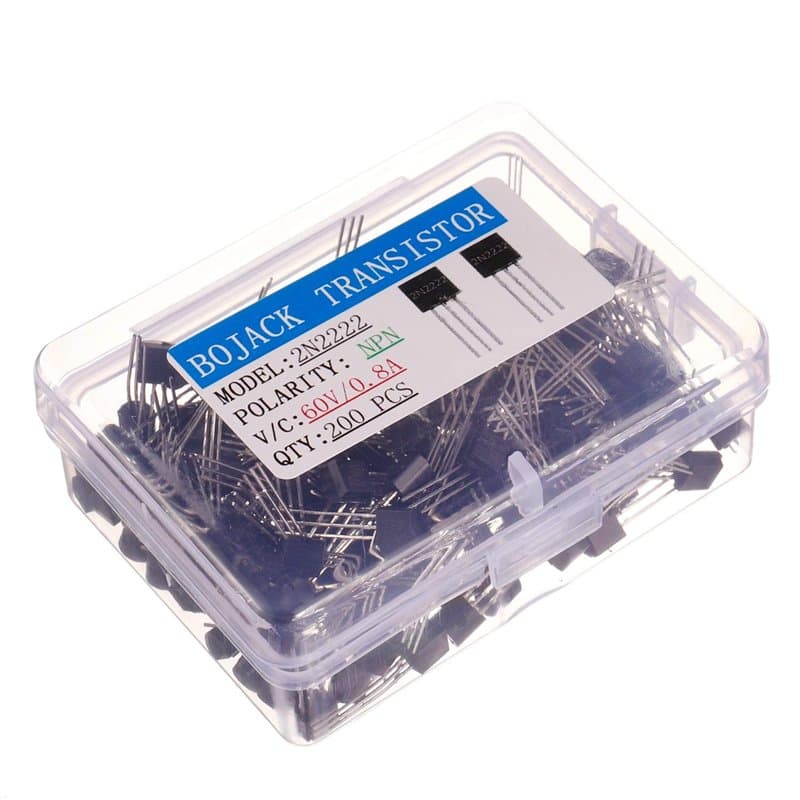 BOJACK 2N2222 NPN 60 V 0,8 A 0,5 W 250 MHz Transistors de puissance à usage général (lot de 200 pièces)
