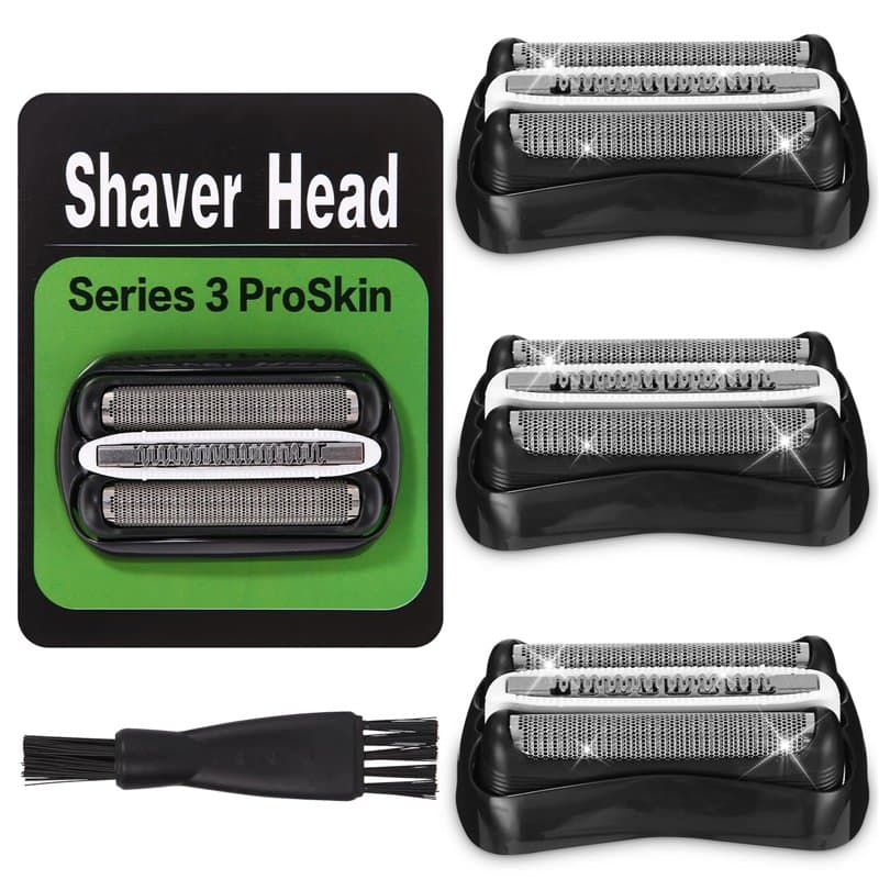 3 pièces tête de rasoir compatible avec Braun Série 3, 32B, pour S3 3040S, 3000S, 310S, 300S et plus, grille de rasoir pour Brau