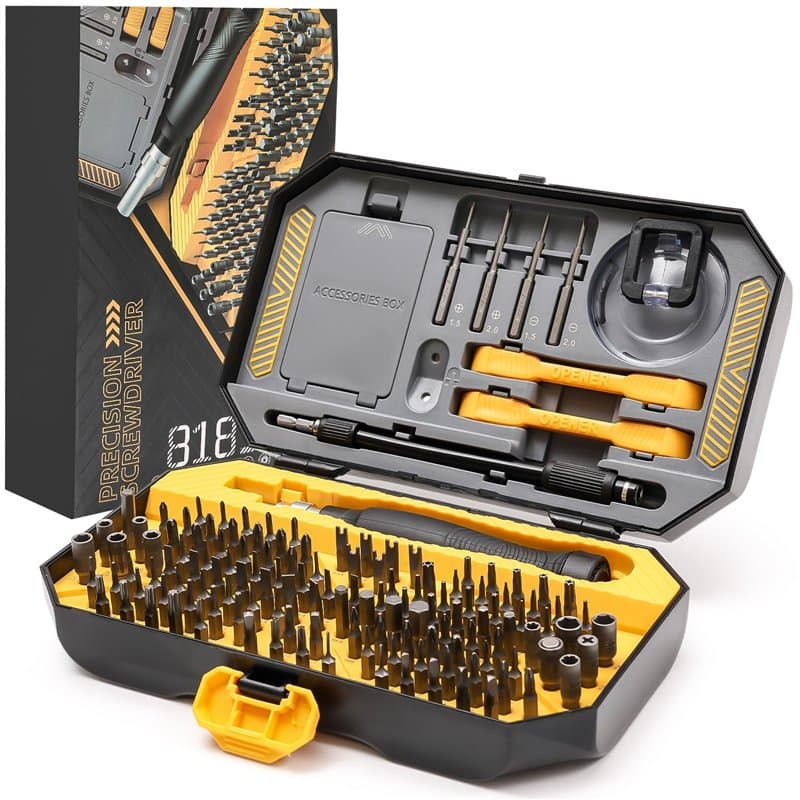 Zaxiva 145 en 1 Kit de Tournevis de Précision, Kit Outils Mini de tournevis magnétique, Outils de Réparation avec Torx Triangle