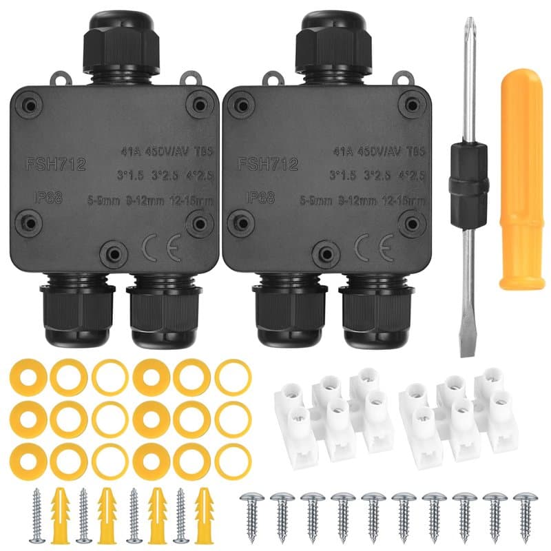 Boîte de Dérivation IP68 Extérieur, Boîte Jonction Etanche, Connecteur de Câble 3 Voies Electrique Exterieure Etanche pour Câble