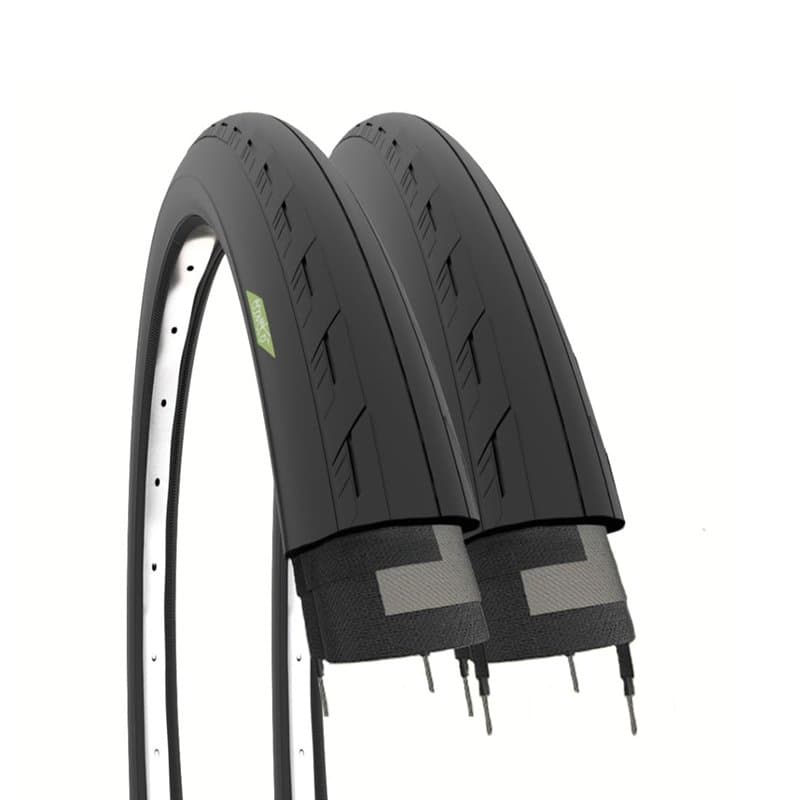 ECOVELO 2 Copertoncini 700x25c 2 pneus 700 x 25 C Adulte Unisexe, Noir