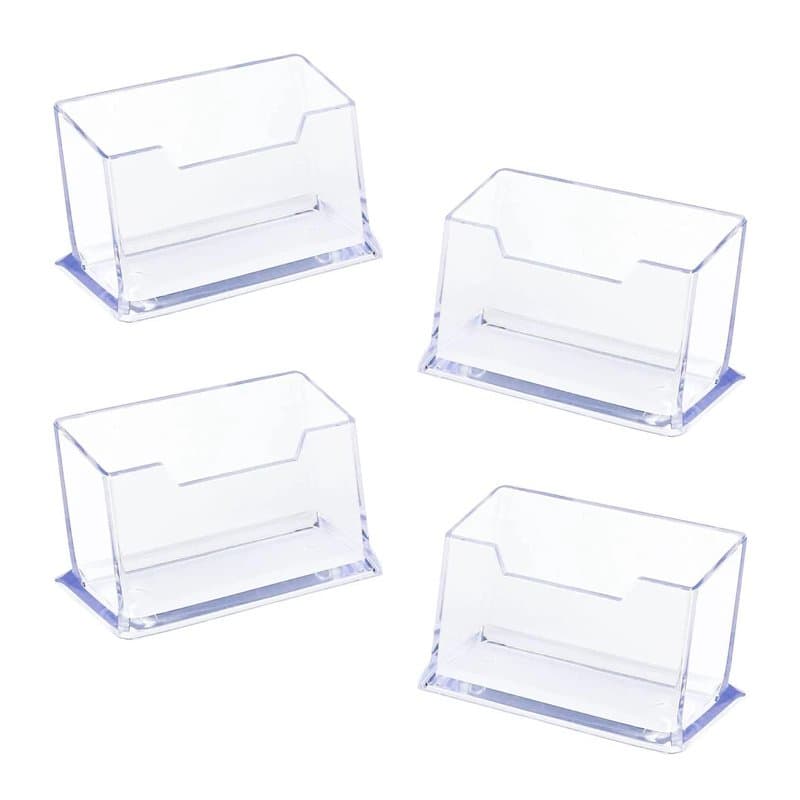PXRLMYF 4 Pièce Porte-Cartes de Visite,Porte-Cartes de Visite en Acrylique,Présentoir à Carte de Visite pour Bureau Hôtels,Trans