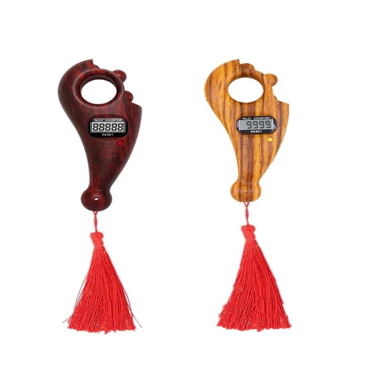 Kellegour 2 Pièces Compteur Numérique de Doigts,Prière Islamique Compteur de Perles de Bouddha Électroniques,pour Méditation,Rel