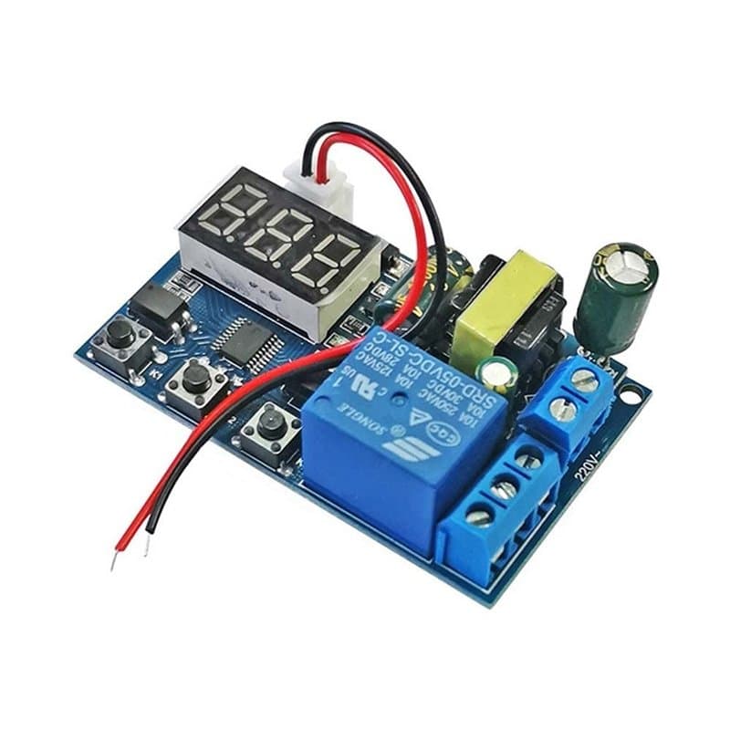 Module de relais 1 canal, AC 220 V Trigger Retard Cycle Relais temporisé Module de commande d'interrupteur réglable avec afficha