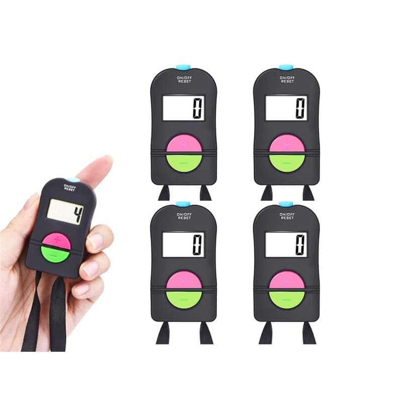 Anlising 4PCS Compteur Électronique Numérique à la Main, Compteur de Sports de Golf, Clicker Électronique d'Ajout de Soustractio