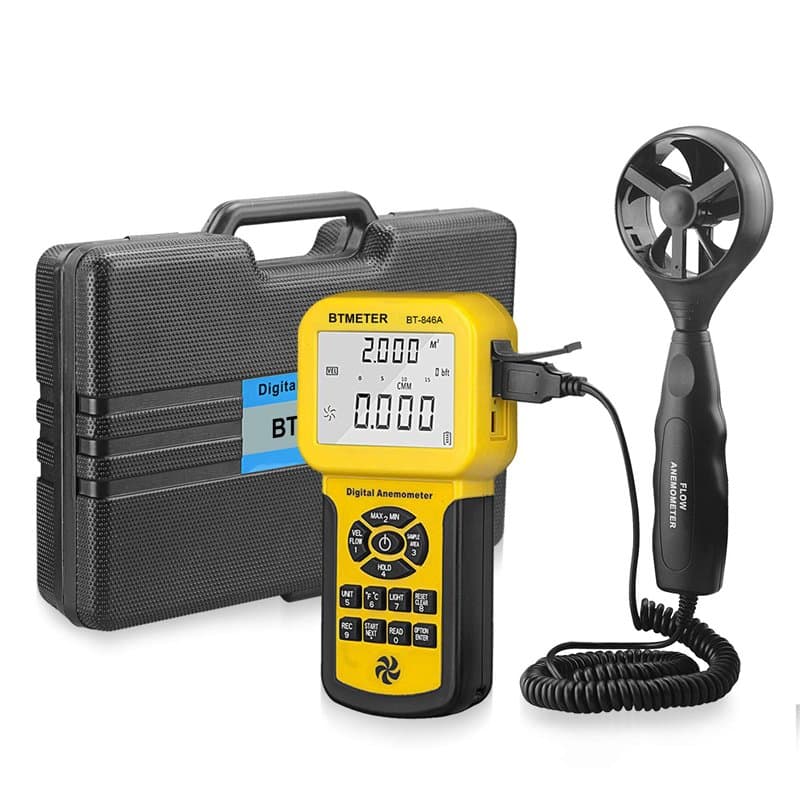 BTMETER BT-846A Pro Anémomètre HVAC Anemometre VMC Professionnel Mesure de la vitesse du vent, du débit d'air, de la température