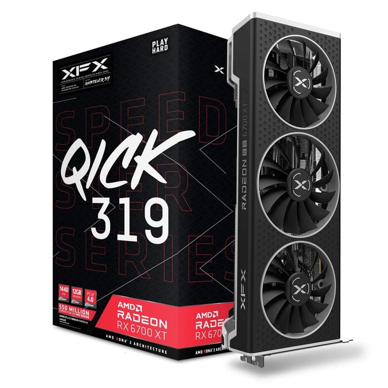 XFX RX-67XTYPBDP Carte Graphique AMD Radeon RX 6700 XT 12 Go GDDR6 Noir
