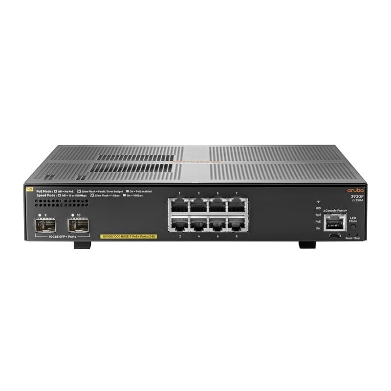 Aruba, a Hewlett Packard Enterprise company 2930F 8G PoE+ 2SFP+ Géré L3 Gigabit Ethernet (10/100/1000) Connexion Ethernet, suppo