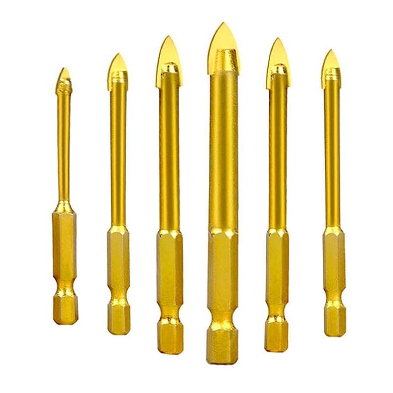 ZFYQ Forets pour Verre, Céramique, Carreaux, Cristal en Acier de Tungstène, avec Queue Hexagonale, Revêtement en Titane, 3mm, 4m