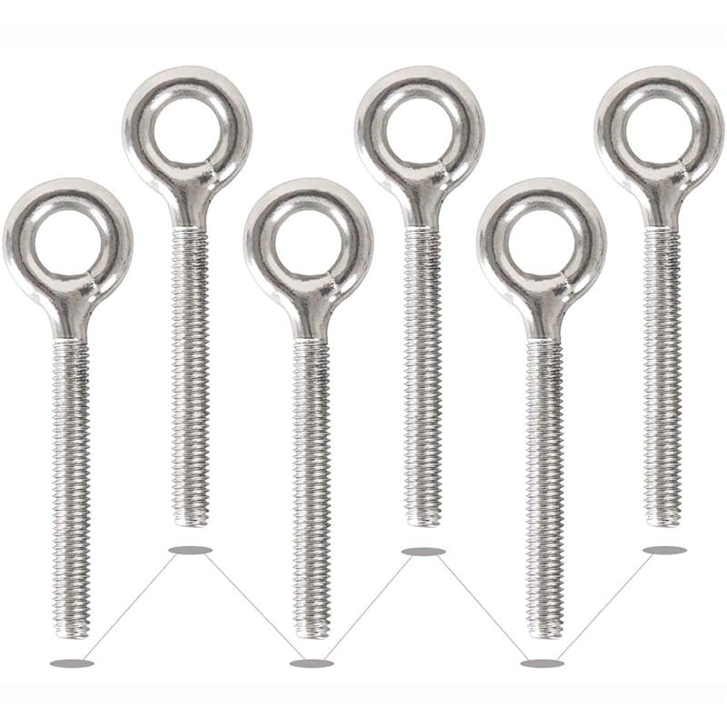 6 Pack M10 304 Anneaux en Acier Inoxydable Soudés Fermés Boulons à Oeil de Tige Filetée Résistant à La Corrosion-Vis à œil
