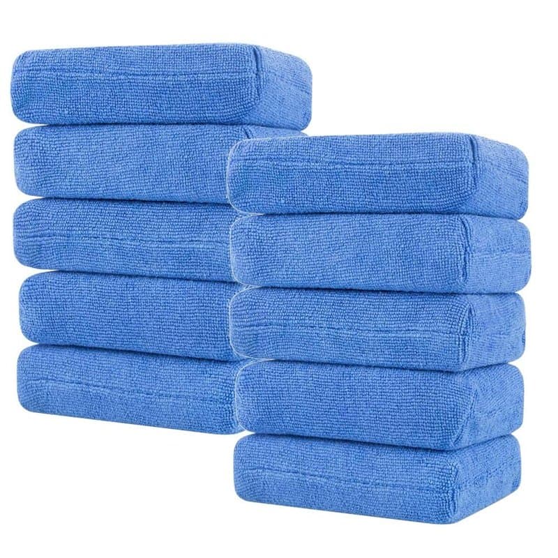 10 Pcs Éponge de Nettoyage en Microfibre, Polonais Mousse Éponge Applicateur Voiture Tampon Applicateur en Mousse pour Un véhicu